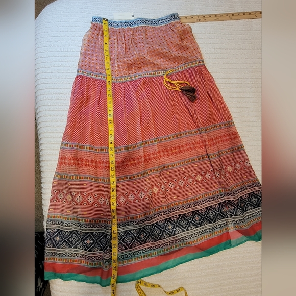 Anthropologie Tanvi Kedia Colorful Flowy Boho Maxi Skirt Womens Size Small NWT - Picture 10 of 12